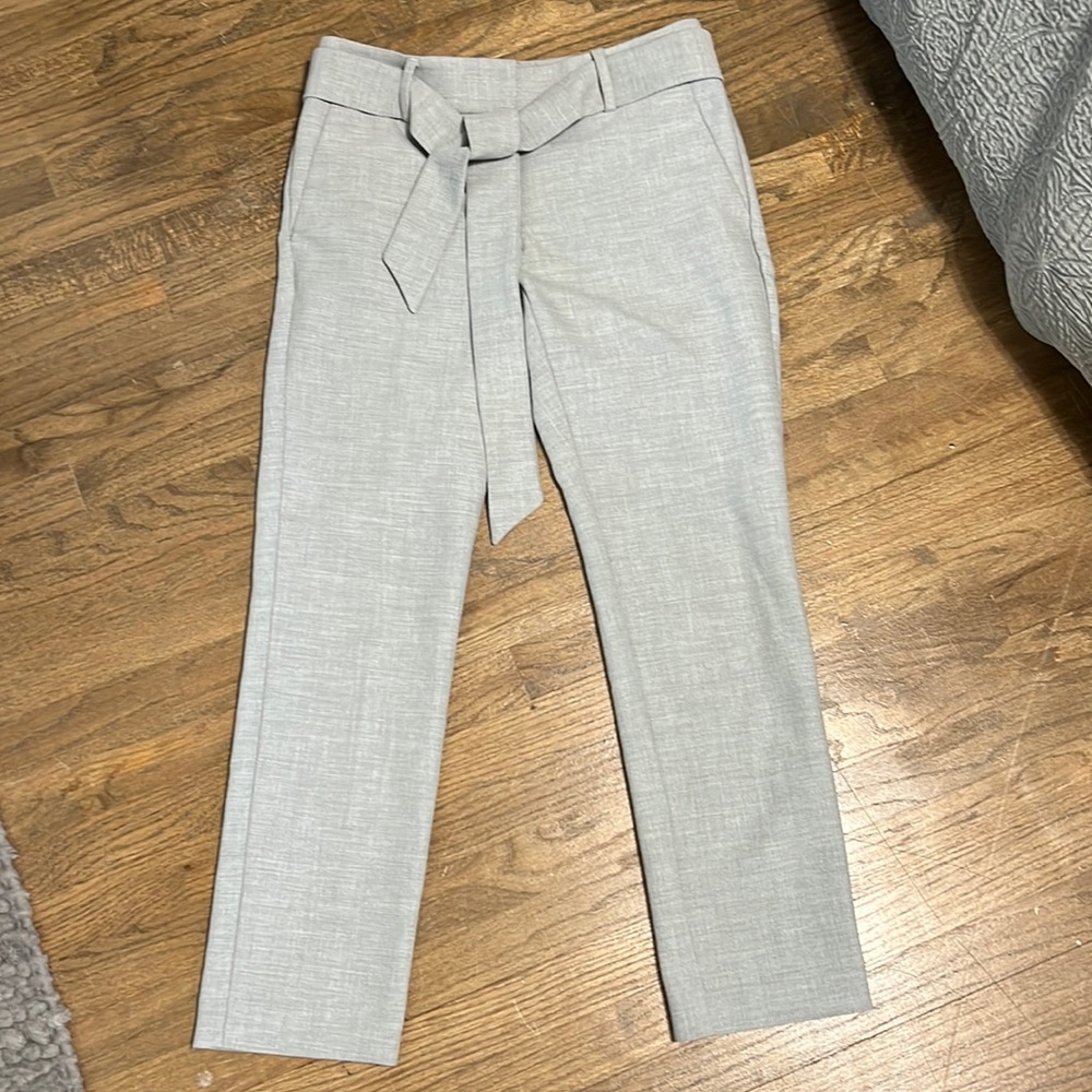 Loft Marisa Belted Ankle Straight Dress Pant